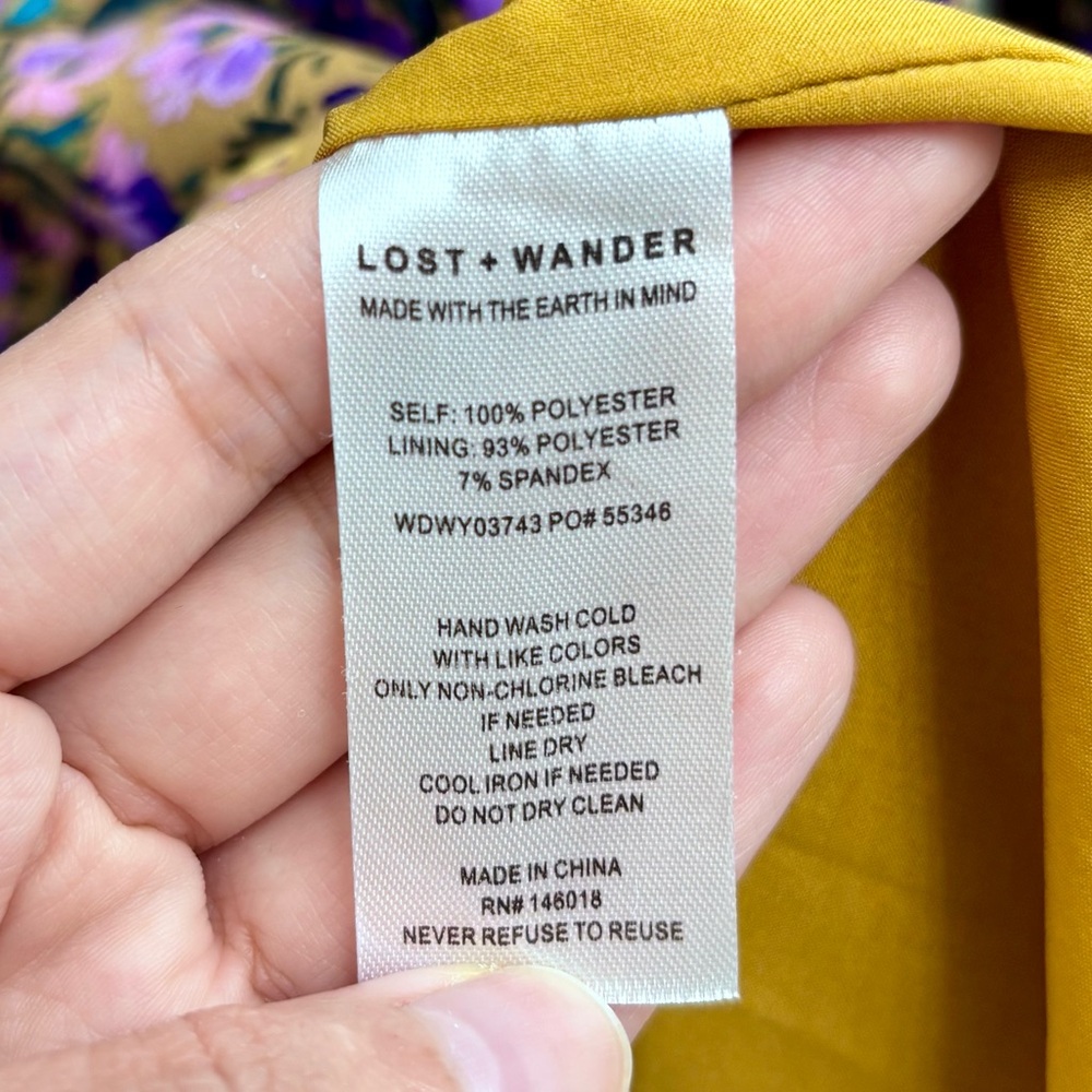 Lost + Wander Mauve Medley Purple Floral Mini Dress (Long Sleeve) - SIZE M - Picture 11 of 15